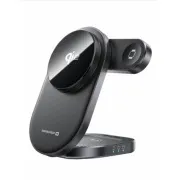SWISSTEN FALTBARES DRAHTLOSES Qi2-LADEGERÄT MagBase 3in1 SCHWARZ (MagSafe kompatibel)