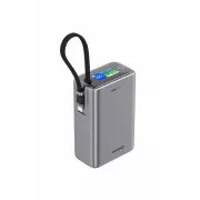 SWISSTEN POWER BANK TRAVEL 25000 mAh (96.25Wh) 100W MIT INTEGRIERTEM USB-C KABEL GRAU