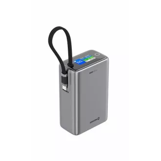 SWISSTEN POWER BANK TRAVEL 25000 mAh (96.25Wh) 100W MIT INTEGRIERTEM USB-C KABEL GRAU
