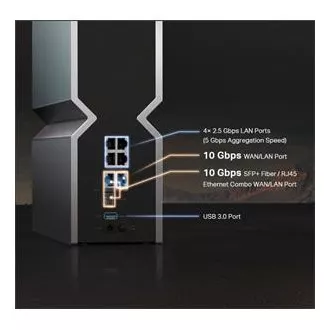 TP-Link Archer BE800 - BE19000 WiFi 7 Router, 1x 10GWAN, 4x 2.5GLAN, 1x 10GLAN/SFP , USB, 2.4/5/6GHz, HomeShield, EasyMesh TP-Link Archer BE800 - BE19000 WiFi 7 Router, 1x 10GWAN, 4x 2.5GLAN, 1x 10GLAN/SFP , USB, 2.4/5/6GHz, HomeShield, EasyMesh