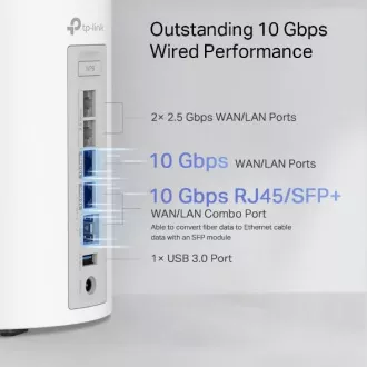 TP-Link Deco BE85(1-Pack) BE19000 Tri-band Mesh WiFi 7, 1x 10GLAN, 2x 2.5GLAN, 1x 10GLAN/SFP , USB, 2.4/5/6GHz, HomeShiel