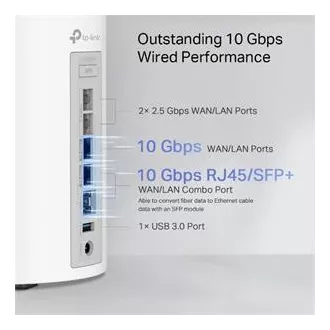 TP-Link Deco BE85(1-Pack) BE19000 Tri-band Mesh WiFi 7, 1x 10GLAN, 2x 2.5GLAN, 1x 10GLAN/SFP , USB, 2.4/5/6GHz, HomeShiel