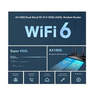 TP-Link Archer VX1800V - AX1800 Wi-Fi 6 VDSL/ADSL Modem und Router, USB 2.0 für 3G/4G und Medien, RJ-11 für VoIP Telefon, Eas - Gebraucht TP-Link Archer VX1800V - AX1800 Wi-Fi 6 VDSL/ADSL Modem und Router, USB 2.0 für 3G/4G und Medien, RJ-11 für VoIP Telefon, Eas - Gebraucht