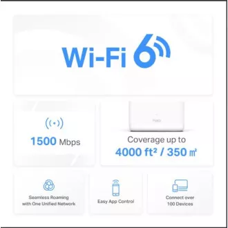 TP-Link WiFi-Router Mercusys Halo H60X(2er-Pack) WiFi 6, AX1500, 3x GLAN2.4/5 GHz TP-Link WiFi-Router Mercusys Halo H60X(2er-Pack) WiFi 6, AX1500, 3x GLAN2.4/5 GHz