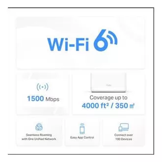 TP-Link WiFi-Router Mercusys Halo H60X(2er-Pack) WiFi 6, AX1500, 3x GLAN2.4/5 GHz TP-Link WiFi-Router Mercusys Halo H60X(2er-Pack) WiFi 6, AX1500, 3x GLAN2.4/5 GHz