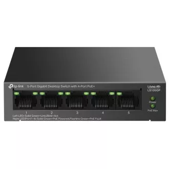 TP-Link LS105GP Switch 1x GLAN, 4x GLAN mit PoE , 65W TP-Link LS105GP Switch 1x GLAN, 4x GLAN mit PoE , 65W