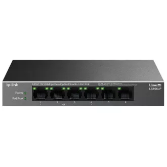 TP-Link LS106LP Switch 2x LAN, 4x LAN mit PoE, 41W TP-Link LS106LP Switch 2x LAN, 4x LAN mit PoE, 41W