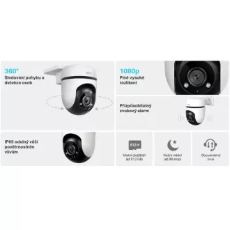 TP-Link Tapo C500 - Außen-WiFi-Kamera PTZ-Dome, 2MP (1920x1080), ONVIF TP-Link Tapo C500 - Außen-WiFi-Kamera PTZ-Dome, 2MP (1920x1080), ONVIF