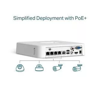TP-LINK VIGI NVR1104H-4P 4-Kanal, 4x Lan mit PoE, 2x USB