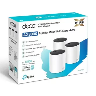 TP-Link Deco X55(3er-Pack) - AX3000 Wi-Fi 6 Mesh-System für die Abdeckung des gesamten Hauses - HomeShield - (3er-Pack)