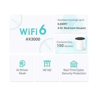 TP-Link Deco X55(3er-Pack) - AX3000 Wi-Fi 6 Mesh-System für die Abdeckung des gesamten Hauses - HomeShield - (3er-Pack)