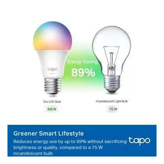 TP-Link Tapo L535E, Smart Wi-Fi LED-Glühbirne Farbe, 2500-6500K, E27