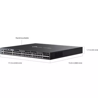 TP-Link SG6654X Omada 48-Port Gigabit Stackable L3 Switch, 48 Gigabit RJ45 Ports und 6× 10 Gbps SFP Steckplätze TP-Link SG6654X Omada 48-Port Gigabit Stackable L3 Switch, 48 Gigabit RJ45 Ports und 6× 10 Gbps SFP Steckplätze