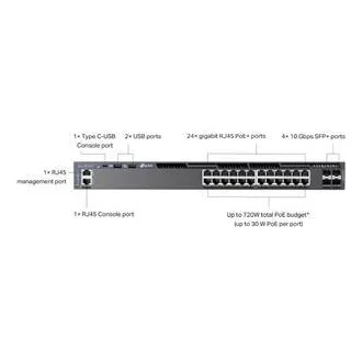 TP-Link SG6428XHP Omada 24-Port Gigabit RJ45 stapelbarer L3 PoE Switch, 720 W PoE Gesamtbudget TP-Link SG6428XHP Omada 24-Port Gigabit RJ45 stapelbarer L3 PoE Switch, 720 W PoE Gesamtbudget