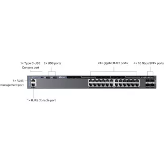 TP-Link SG6428X Omada 24 Port Gigabit RJ45 stapelbarer L3 Switch, 4×10 Gbps SFP Steckplätze TP-Link SG6428X Omada 24 Port Gigabit RJ45 stapelbarer L3 Switch, 4×10 Gbps SFP Steckplätze