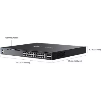 TP-Link SG6428X Omada 24 Port Gigabit RJ45 stapelbarer L3 Switch, 4×10 Gbps SFP Steckplätze TP-Link SG6428X Omada 24 Port Gigabit RJ45 stapelbarer L3 Switch, 4×10 Gbps SFP Steckplätze