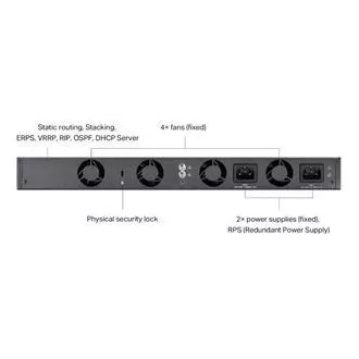 TP-Link SG6428X Omada 24 Port Gigabit RJ45 stapelbarer L3 Switch, 4×10 Gbps SFP Steckplätze TP-Link SG6428X Omada 24 Port Gigabit RJ45 stapelbarer L3 Switch, 4×10 Gbps SFP Steckplätze