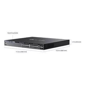 TP-Link SG6428X Omada 24 Port Gigabit RJ45 stapelbarer L3 Switch, 4×10 Gbps SFP Steckplätze TP-Link SG6428X Omada 24 Port Gigabit RJ45 stapelbarer L3 Switch, 4×10 Gbps SFP Steckplätze