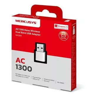 MERCUSYS MA30N - AC1300 Drahtloser Dual-Band USB Nano Adapter MERCUSYS MA30N - AC1300 Drahtloser Dual-Band USB Nano Adapter