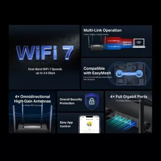Mercusys MR25BE Dualband Wi-Fi 7 Router BE3600
