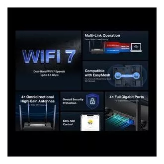 Mercusys MR25BE Dualband Wi-Fi 7 Router BE3600