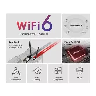 Mercusys MA70XE - Wi-Fi 6 PCIe Adapter mit Bluetooth 5.4 AX1800