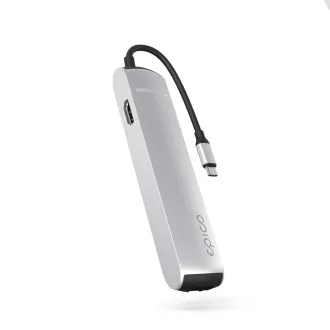 Epico 6in1 Slim Hub 8K mit USB-C Anschluss - silber Epico 6in1 Slim Hub 8K mit USB-C Anschluss - silber