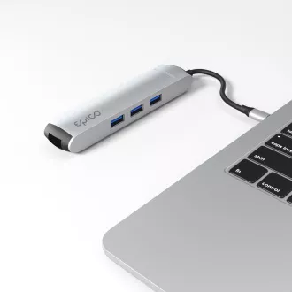 Epico 6in1 Slim Hub 8K mit USB-C Anschluss - silber Epico 6in1 Slim Hub 8K mit USB-C Anschluss - silber