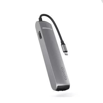 Epico 6in1 Slim Hub 8K mit USB-C Anschluss - grau Epico 6in1 Slim Hub 8K mit USB-C Anschluss - grau