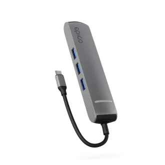 Epico 6in1 Slim Hub 8K mit USB-C Anschluss - grau Epico 6in1 Slim Hub 8K mit USB-C Anschluss - grau