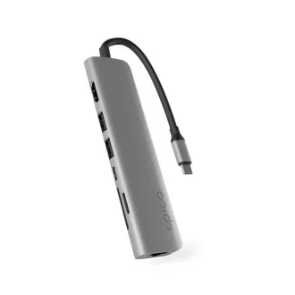 Epico 7in1 Multimedia Hub 8K mit USB-C Anschluss - grau Epico 7in1 Multimedia Hub 8K mit USB-C Anschluss - grau
