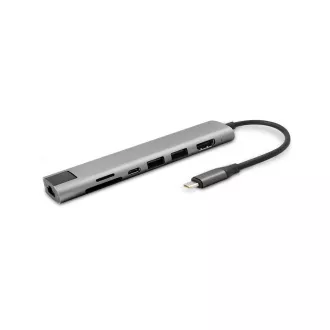 Epico 7in1 Multimedia Hub 8K mit USB-C Anschluss - grau Epico 7in1 Multimedia Hub 8K mit USB-C Anschluss - grau