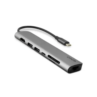Epico 7in1 Multimedia Hub 8K mit USB-C Anschluss - grau Epico 7in1 Multimedia Hub 8K mit USB-C Anschluss - grau