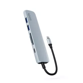 Epico 6in1 Aluminium USB-C 8K Hub - blau