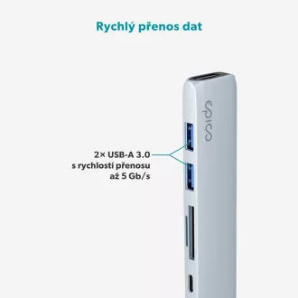 Epico 6in1 Aluminium USB-C 8K Hub - blau