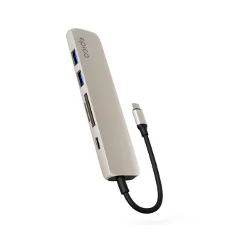 Epico 6in1 Aluminium USB-C 8K Hub - weiß