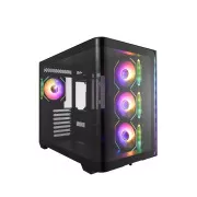 FSP M580-BP/Midi Tower/Transpar/Schwarz