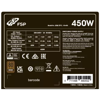 FSP HYPER 80  PRO/450W/ATX 3.0/80PLUS Bronze 230V/Gebinde