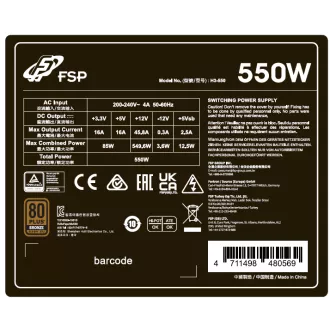 FSP HYPER 80  PRO/550W/ATX 3.0/80PLUS Bronze 230V/Gebinde