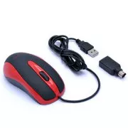 AMEI AM-M801/Büro/Optisch/Kabelgebunden USB/Schwarz-Rot