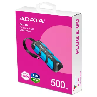 ADATA SC740/500GB/SSD/Extern/Blau/5R ADATA SC740/500GB/SSD/Extern/Blau/5R