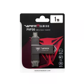 Patriot VIPER PVP30/1TB/SSD/Extern/Schwarz/3R Patriot VIPER PVP30/1TB/SSD/Extern/Schwarz/3R