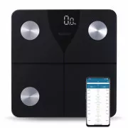 Salente SlimFit, intelligente Fitnesswaage mit Diagnosefunktion, Bluetooth, schwarz