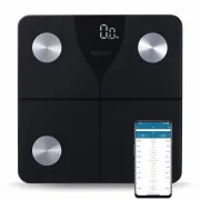 Salente SlimFit, intelligente Fitnesswaage mit Diagnosefunktion, Bluetooth, schwarz