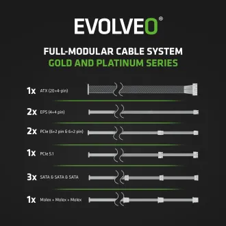 EVOLVEO G1000/1000W/ATX 3.0/80PLUS Gold/Modular EVOLVEO G1000/1000W/ATX 3.0/80PLUS Gold/Modular