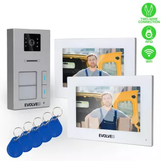 EVOLVEO DoorPhone AP2-2 schnurgebundenes Videotelefon für zwei Wohnungen mit App, weiß