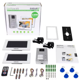 EVOLVEO DoorPhone AP2-2 schnurgebundenes Videotelefon für zwei Wohnungen mit App, weiß