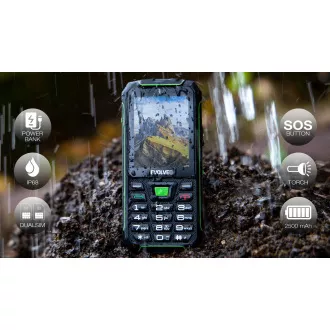EVOLVEO StrongPhone W4, IP68 resistentes Dual SIM Telefon, 2.8" LCD, 2500mAh, Powerbank, schwarz-grün EVOLVEO StrongPhone W4, IP68 resistentes Dual SIM Telefon, 2.8" LCD, 2500mAh, Powerbank, schwarz-grün