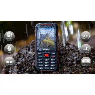 EVOLVEO StrongPhone W4, IP68 resistentes Dual SIM Telefon, 2.8" LCD, 2500mAh, Powerbank, schwarz und rot EVOLVEO StrongPhone W4, IP68 resistentes Dual SIM Telefon, 2.8" LCD, 2500mAh, Powerbank, schwarz und rot