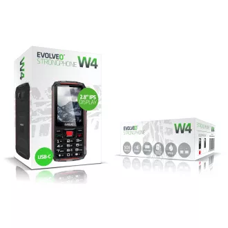 EVOLVEO StrongPhone W4, IP68 resistentes Dual SIM Telefon, 2.8" LCD, 2500mAh, Powerbank, schwarz und rot EVOLVEO StrongPhone W4, IP68 resistentes Dual SIM Telefon, 2.8" LCD, 2500mAh, Powerbank, schwarz und rot